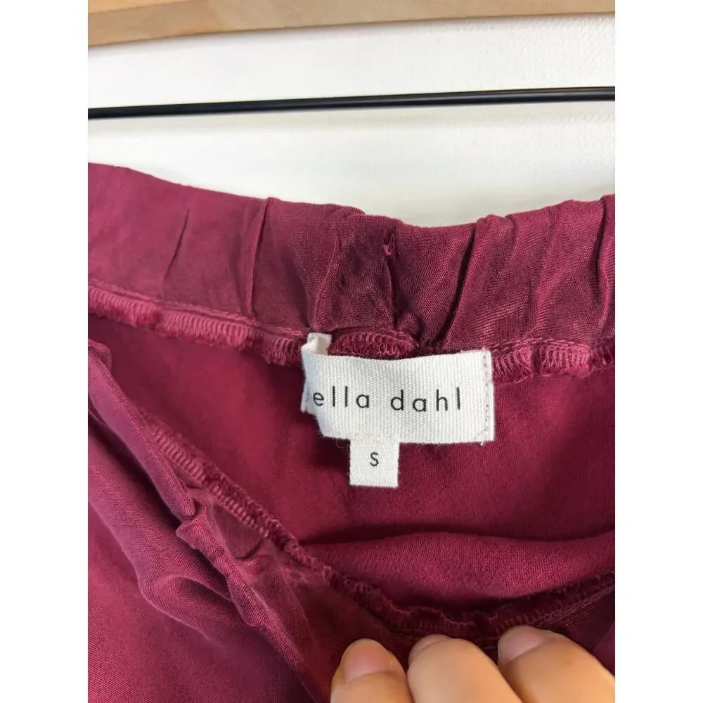 Bella Dahl Deep Plum Cupro Satin Bias Halter and Matching Skirt 2pc Set Small